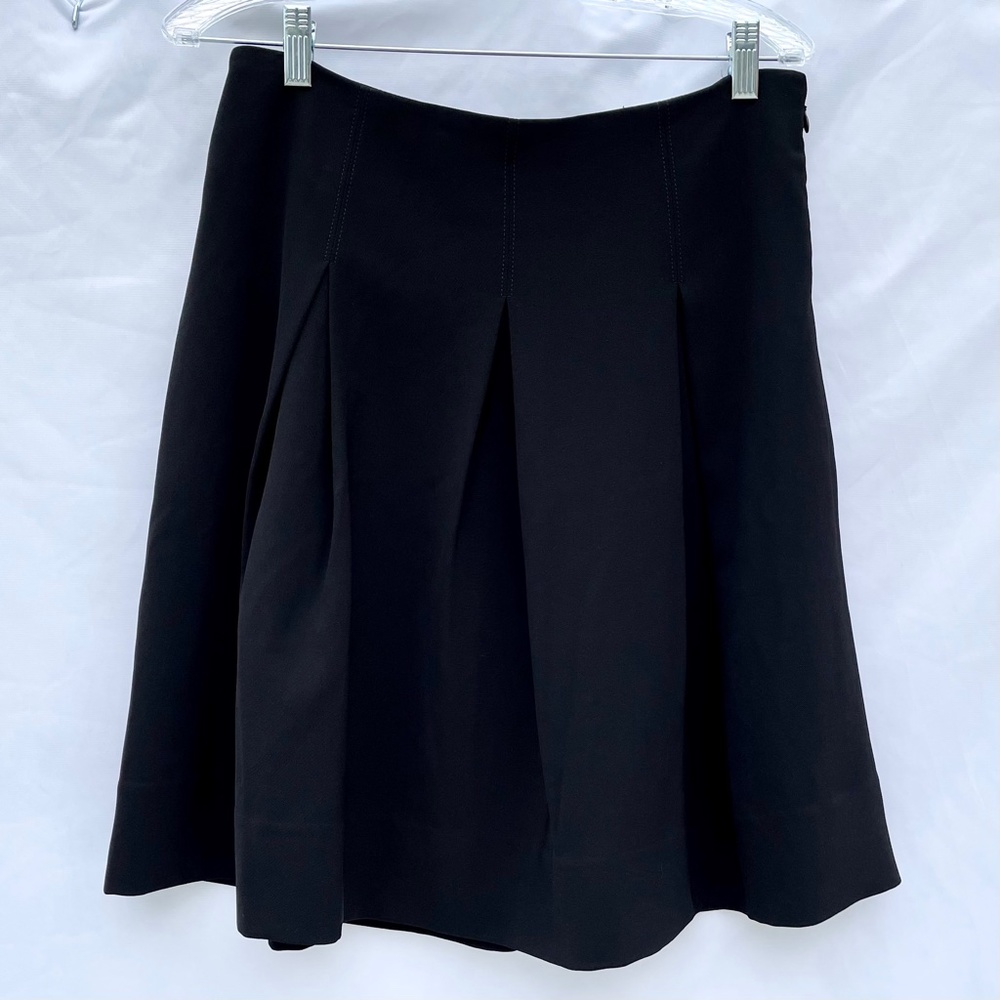 White House Black Market Black Pleated Flare Skirt